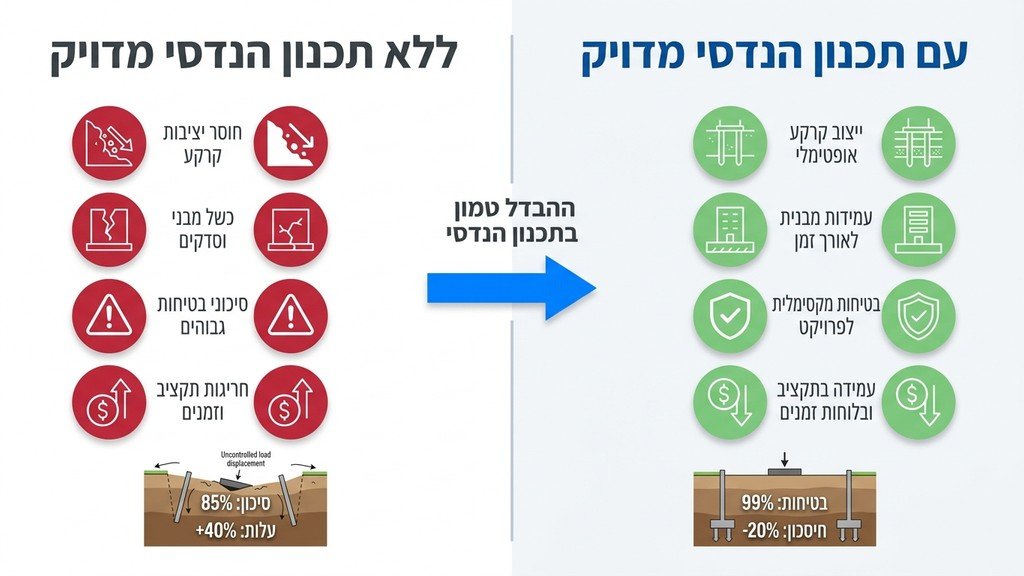 שרטוטים הנדסיים ותכנון מערכות ביסוס ועוגני קרקע