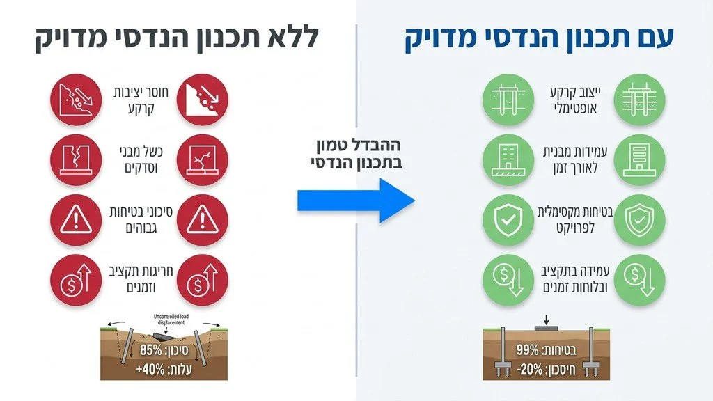 שרטוטים הנדסיים ותכנון מערכות ביסוס ועוגני קרקע